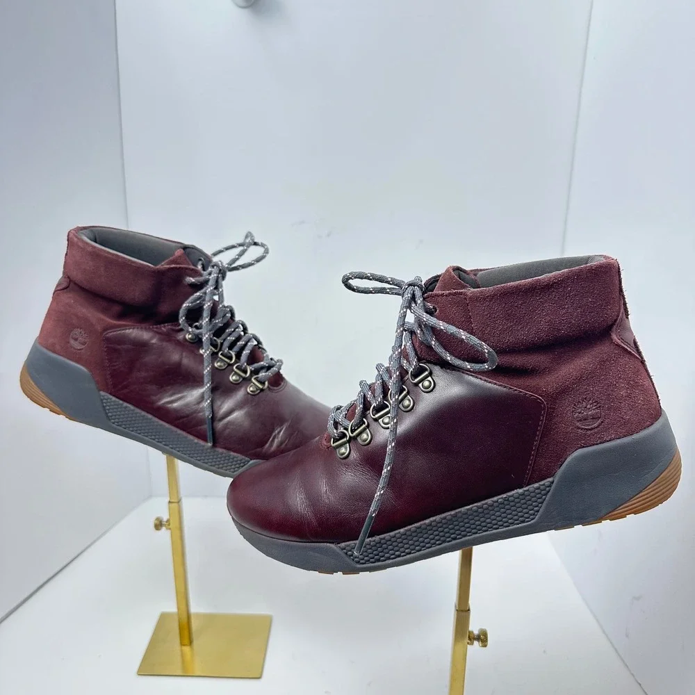 Timberland Kiri Up Waterproof Hiker Boots Burgundy Leather Suede Womens 8.5‎